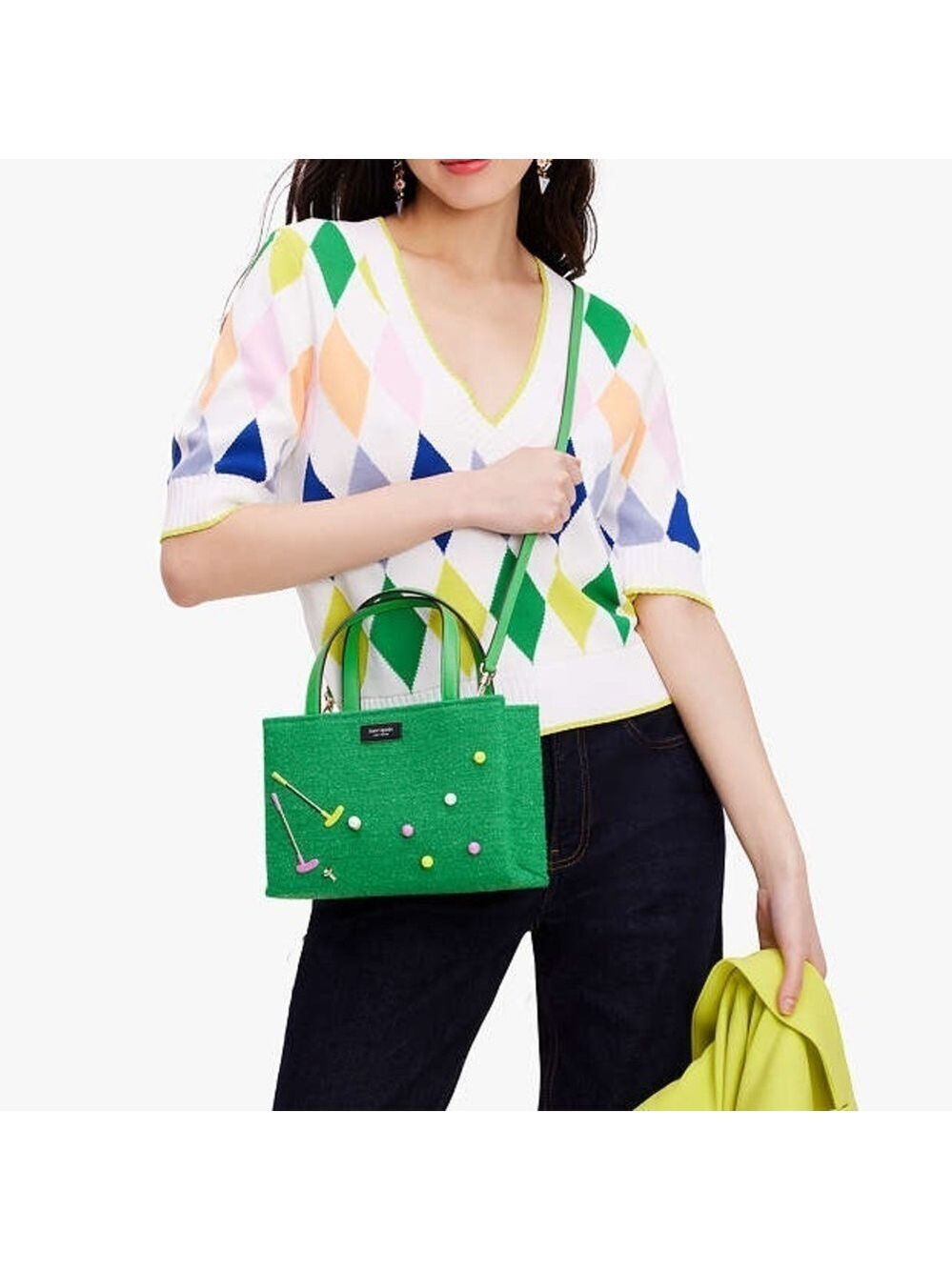 Rare ⛳️ Kate Spade Sam Icon Astroturf Fabric Small Tote